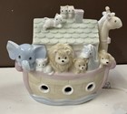 Vintage Enesco Precious Moments 1992 Noah   s Ark Ceramic Nursery Night Light Lamp