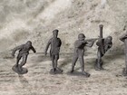 Vintage 1963 Marx Playset Gray Toy Soldiers Lot Of Eleven Different Figures
