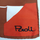 Vtg Paoli Scarf Rust Yellow Brown 26    Square Geometric 1970 s Mid Century Modern