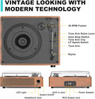 Vintage Vinyl Record Player Turntable Bluetooth 3 Speed Speakers Aux