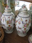 Antique Pair Rare Paris France Porcelain Urn Vases Boudios   Bloch Butterfly 10 