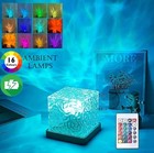 Wireless Led Night Light Ocean Wave Aurora Projector Lamp 16 Colors Rechargeable
