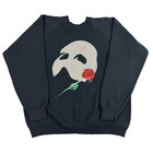 Vintage 1986 Phantom Of The Opera Crewneck Sweatshirt Mask Rose Black Fotl Xl