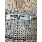 Project Social T Womens Small Beige Waffle Knit Puff Shoulder Long Sleeve Top