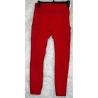 Lululemon Red High Rise Mesh Panel Athletic Leggings With Pockets Size 6