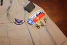 Boy Scouts Of America Bsa Men s Shirt Tan Large Vented Poly Microfiber Sewn Patc
