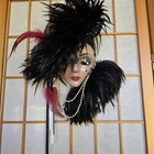1995 Ceramic Lady Face Mask Wall Hang Signed Ltd Edit 54 1000 Flapper Deco 10 