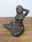 Vintage - Small 3  Cast Iron Mermaid Figurine  Bookend Paperweight Statue