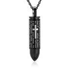 Cross Bullet Urn Necklaces For Ashes Cremation Jewelry Keepsake Memorial Pendant