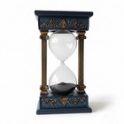 Freemason Masonic Hourglass Sand Timer - Decorative 10 Minute Blue Gold Clock
