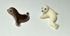 Vintage Hagen Renaker 2 Harp Seal Mini Figurine Lot Of 2 Gray White Pup Tiny