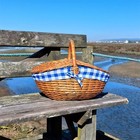 Wicker Picnic Basket - Oval Blue - Medium