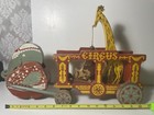 Vintage Circus Wagon Wooden Pull Toy Elephant Lion Giraffe Century Thoroughbred