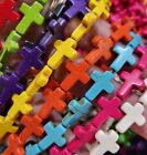 Cross Beads 10color Blue Turquoise Howlite 15  Strand Yellow Black Orange Orange