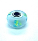 Vintage Sterling Silver Blue White Yellow Flower Laa Signed Trollbead 