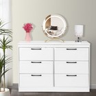 Bedroom Storage Dresser 6 Drawers With Cabinet Wood Furniture Bedroom Chest Us