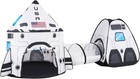 White Rocket Ship Pop Up Play Tent With Tunnel And Playhouse Kids Indoor Outd   