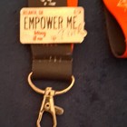 Id Badge Holder Lanyard W  Key Clip   Ring Black red Slogan Text Print