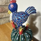 Vintage Oaxaca Wood Carving Chicken On Cactus  Mexican Folk Art 9    H