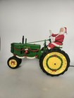Danbury Mint John Deere Christmas Tractor Santa Holiday Wheel Lights Read