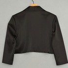 Agb Dress Womens Jacket Xl Black Satin Bolero Cropped 3 4 Sleeve Evening Formal