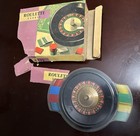 Vintage French Roulette Wheel Set Garnie Gaming Gambling Board Ball Chips Box