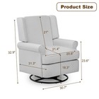Swivel Rocker Chair  Nursery Rocking Glider Chairs  Manual Glider With Soft U   