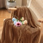Queen Size Fleece Blanket Dark Brown Super Soft Flannel Lightweight 90x90 