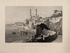 1834 Alamgir Mosque - Uttar Pradesh - India Engraved View Original Antique Print