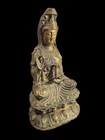 Chinese Antique Bronze Kwan Yin Statue 19th Century 9 Inches Tall Rare