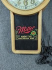 Vintage Miller Made The American Way Lighted Beer Sign Bar Clock Advertisement