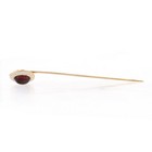 Yellow Gold Garnet Edwardian Solitaire Stickpin - 14k Oval Greek Key Antique