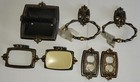 Vtg Brass Bathroom Hardware Lot Of 7 Pc Amerock Fleur-de-lis 2 Towel 2 Outlet Cv