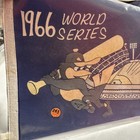 Original Vintage 1966 Mlb World Series Dodgers Vs Orioles Felt Pennant Flag
