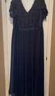 Torrid Mother Of The Bride groom Prom Lace Chiffon Blue Evening Gown Sz 24 3x