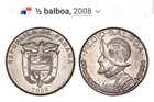 2008  50 Balboa Panam   Half Dollar