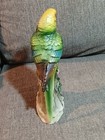 Vintage 1960 s Yellow Headed Amazon Parrot 10  Ceramic Figurine Made In Japan