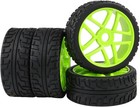 Rc Tires   Wheels Set 4pcs - 1 8 Scale 17mm Hex Off-road Buggy Tires For 1 8    