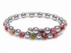Multi-color Crystal And Faux Pearl Wrap Kids Bracelet