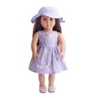 Purple Countryside Floral Clothes For 18  American Doll Flower Dress Hat Outfits