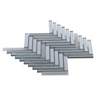 Gray Cold Spray Crystal Glass Herringbone Mosaic Tile Kitchen Wall Backsplash
