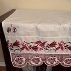 Antique Ukrainian Rushnyk Table Runner Textile Handstitched Red Black Folk Art