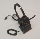 Jabra Evolve 75 Wireless Bluetooth Headset W  Dock  Case  Usb Cable  no Dongle 