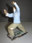 Vintage Tai Chi Chinese Asain Mudmen      Figurine Statue Shiwan Kung Fu 6 5  Tall