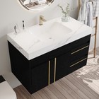 36  Modern Floating Bathroom Vanity W integrated Ceramic Sink   Faux Marble Top