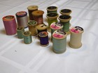 Antique Wooden Spools thread 16pk  Used  Brands And Color Varies 