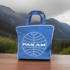 Pan Am Blue Zippered Carry Bag W  Handles  Globe Logo  Lax Tag  2