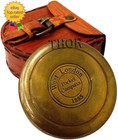 Authentic Vintage Style Brass Pocket Compass With Leather Case Rustic Vintage Ho