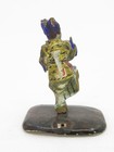 Antique Chinese Polychrome Hand Painted   Carved Wood Temple Figure 3 5  X 2 75 