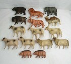 Vintage Lot Of 15 Celluloid Wild Zoo Farm Animals 1940 s